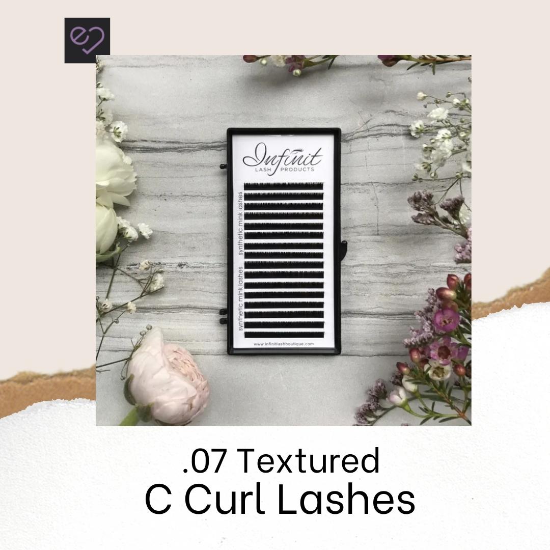 .07 Textured C-Curl Single Black Volume Lash Trays